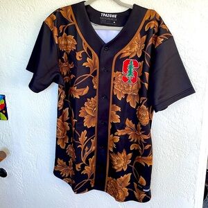 Men's Tpazghe Baseball JerseyLeaf pattern‎ NWOT  Size MEDIUM